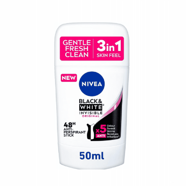 نيفيا - مزيل العرق اسود وابيض  ستيك للنساء 50 مل