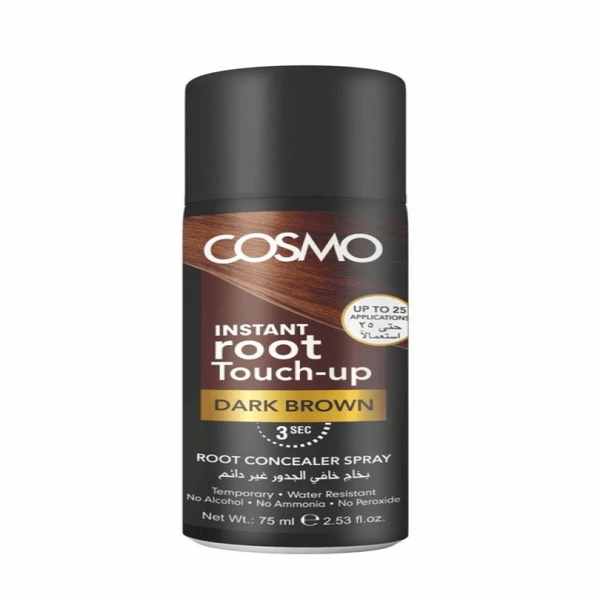 كوزمو -  بخاخ خافي الجذور غير دائم بني غامق 75 مل - منتج للعناية بالشعر - توب جيت