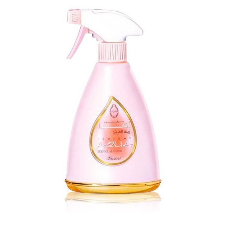 معطر الجو رصاصي برفيوم اكوا زينة الفرش - خالي من اثيل الكحول ( معطر للغرفة والشراشف) 375مل برائحة منعشة ومثالية للمنزل والسيارة