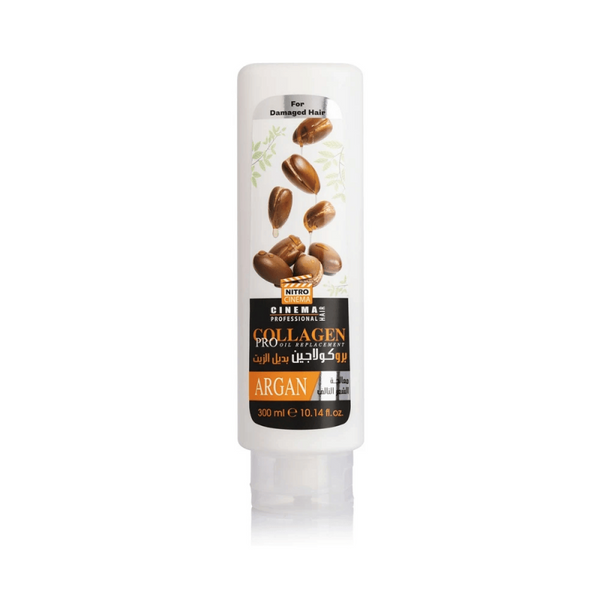 نيترو سينما - بديل الزيت برو كولاجين لمعالجة الشعر المجعد بزيت الأرغان 300 مل - زيت للشعر - توب جيت