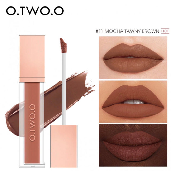 او تو او - أحمر شفاه سائل مطفي - درجة روج سائل ثايت قلوص mocha tawny brown 011 - متوفر في توب جيت