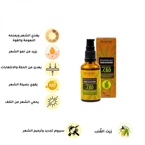 ريفيرز - سيروم تجديد الشعر بزيت القنب الطبيعي - 50مل - زيت للشعر - توب جيت