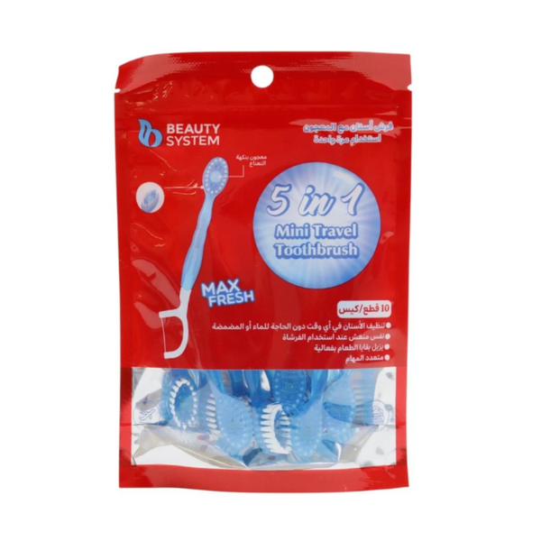بيوتي سيستم - فرشاة أسنان مع المعجون استخدام لمرة واحدة 10 حبات