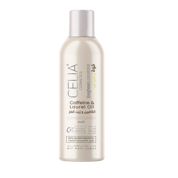 سيليا - بلسم الكافيين وزيت الغار لجميع انواع الشعر 500 مل - بلسم للشعر - توب جيت