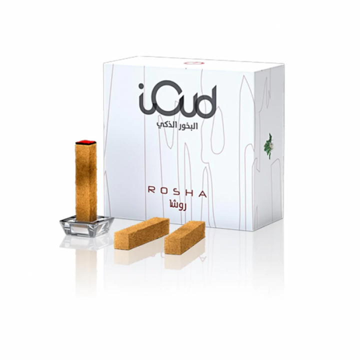 اي عود - البخور الذكي برائحة الروشا- اربعة اعواد بخور أو دهن عود فاخر بجودة عالية من توب جيت