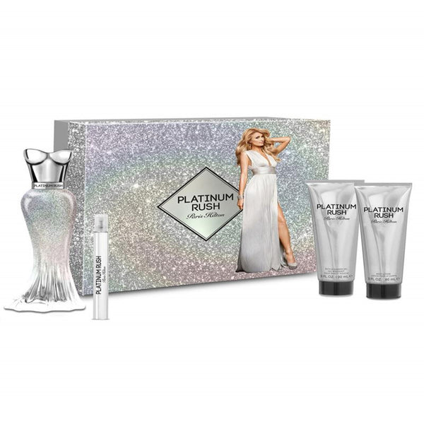 باريس - طقم عطور راقٍ - طقم باريس هيلتون بلاتينيوم رش - أو دي بارفيوم (نسائي) 100مل 4قطع - متوفر على توب جيت