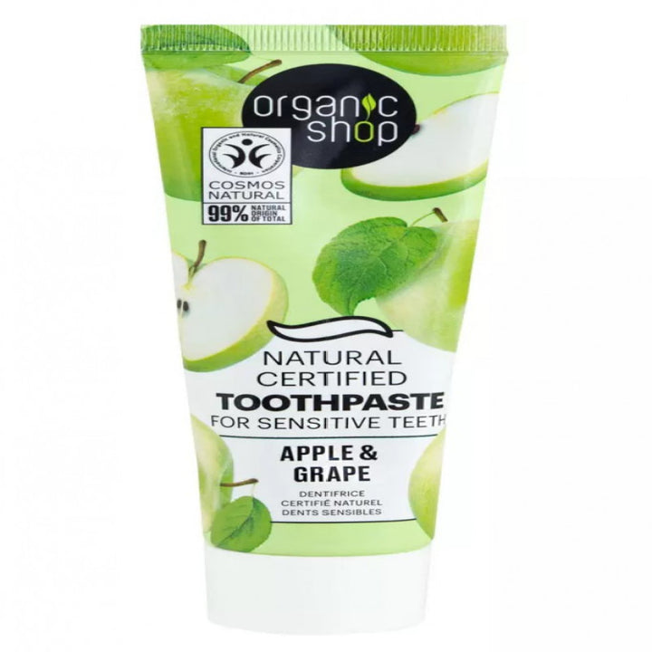 صورة اورجانيك شوب - معجون أسنان بالتفاح والعنب للاسنان الحساسة 100جرام من توب جيت - العناية بالأسنان