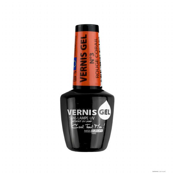 ميس يوروب باريس - طلاء اظافر جل احمر كورال GEL N3 - طلاء أظافر جل - متوفر لدى توب جيت