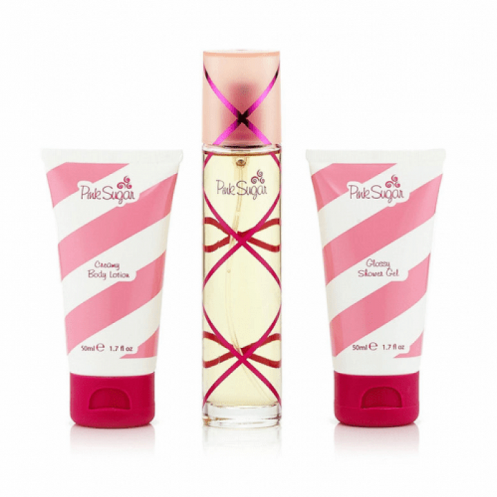 اكولينا - طقم عطور راقٍ - طقم اكولينا بينك شوجر - أو دي تواليت (نسائي) 100مل 3قطع - متوفر على توب جيت
