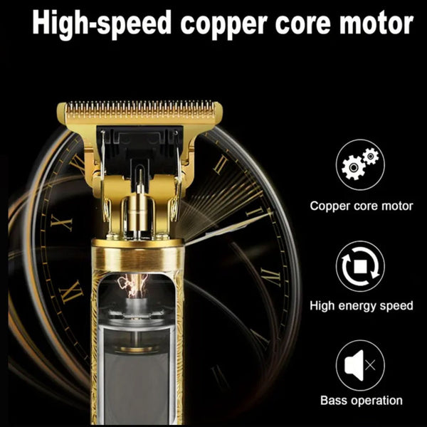 ماكينة حلاقة شعر اللحية للرجال لحلاقة احترافية بدون اسلاك لتشذيب الشعر وشفرات تحديد شكل T لتحديد ببطارية 1500 مللي امبير