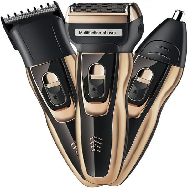 ماكينة حلاقة كهربائية للرجال 3 في 1، ماكينة حلاقة كهربائية للرجال لحلاقة اللحية والوجه والانف والسوالف قابلة لاعادة الشحن للاستخدام الرطب والجاف