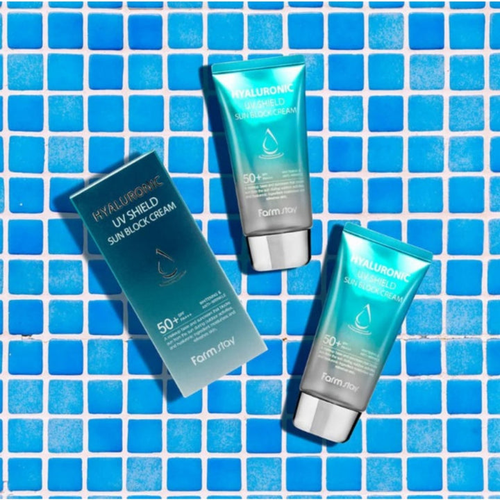 فارم ستاي كريم واقي شمس بحمض الهايلورونيك 70جم +SPF50 واقي شمس فعال لحماية البشرة من الأشعة فوق البنفسجية