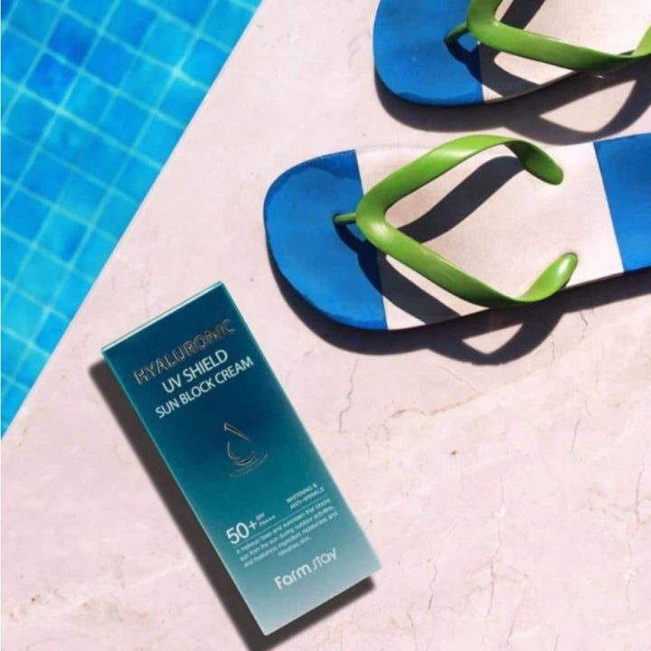 فارم ستاي كريم واقي شمس بحمض الهايلورونيك 70جم +SPF50 واقي شمس فعال لحماية البشرة من الأشعة فوق البنفسجية