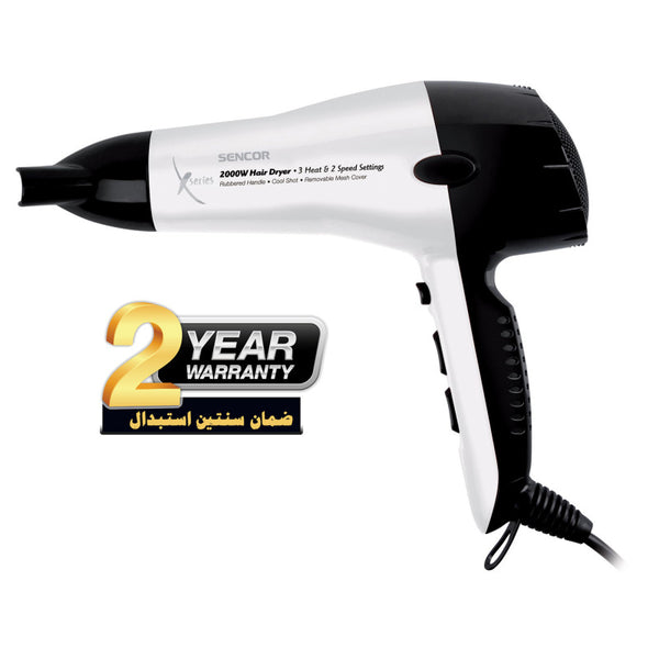 مجفف شعر سينكور 2000 وات ابيض/ اسود - توب جيت | أجهزة الشعر