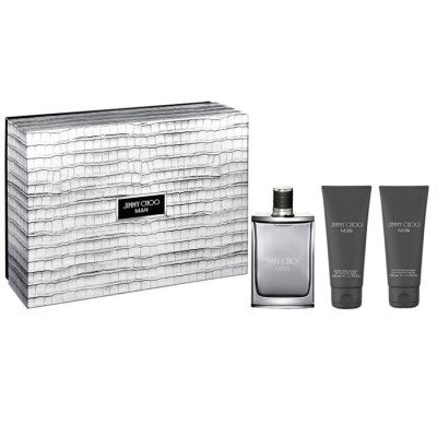 مجموعة - مجموعة عطرية 3 قطع - مجموعة هدايا من 3 قطع للرجال من جيمي تشو - عطر او دي تواليت 100مل مل، جل استحمام 100 مل - كريم بعد الحلاقة 100مل - متوفر على توب جيت