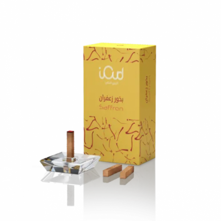 اي عود   البخور الذكي بخور الزعفران الفاخر مع بودرة الكليمنتان   ١٦ عود بخور فاخر وعطر شرقي أصيل من توب جيت
