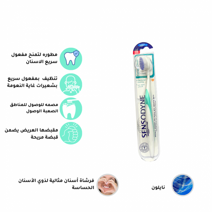 صورة سنسوداين - فرشاة أسنان مفعول سريع ناعم - اخضر فاتح من توب جيت - العناية بالأسنان